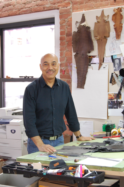 Walid Halabi, NYC handbag design consultant in his Midtown studio.